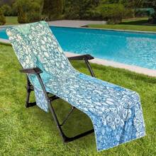 Housse de chaise de plage pliable pouvant être pliée en un sac à porter à l'épaule, avec des poches latérales pour ranger lunettes et téléphone. Convient pour les chaises de plage, serviettes, chaises de piscine et transats. Facile à transporter. Été, accessoires de voyage, vacances, décorations de salle de bain, essentiels de plage