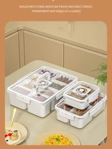 Large Snack Box, Divided Serving Tray With Lid, Charcuteries Container For Portable Snack Platters, Clear Organizer For Candy Bricks Nuts Snacks