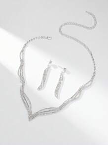 Supra Diamanto Elegant Glamorous Sexy CZ Crystal Necklace 3 In 1 - Multicolor - View 3