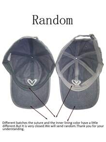 1pc Women's Heart Embroidery Distressed Retro Wash Adjustable Curved Brim Baseball Cap, Casual Style Suitable For Daily, Couple, Vacation Matching
