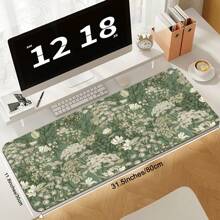 Large Extended Computer Floral Mouse Pad With Non-Slip Rubber Base, Long Gaming Mouse Mat With Stitched Edges, XL Flowers Plants Mousepad For Laptop