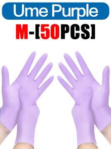 100/50/30/10pcs Prune Disposable Nitrile Gloves, Waterproof, Oil-Proof, Thick, Suitable For Kitchen, Beauty, Household, Suppliers For Kitchen, Bathroom, Home Cleaning, Household Products