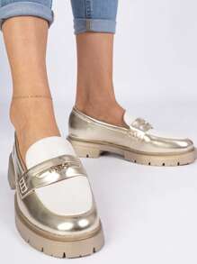 Moccasins With A Thick Sole Presto - Gold - View 2