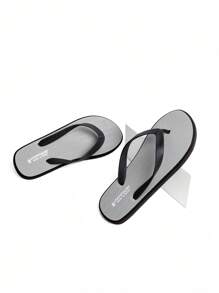 Plus Size Men & Women Fashion Casual Soft & Comfortable Flip Flops, Suitable For Outdoor, Beach, Vacation, Bathroom And Street Wear, Spring/Summer - Grey - View 6