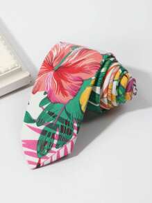 1pc Men Colorful Floral Pattern Necktie, Suitable For Holiday Parties, Business Attire - Flowers - View 10