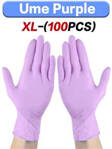 100/50/30/10pcs Prune Disposable Nitrile Gloves, Waterproof, Oil-Proof, Thick, Suitable For Kitchen, Beauty, Household, Suppliers For Kitchen, Bathroom, Home Cleaning, Household Products