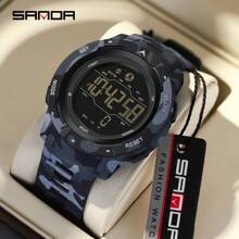 SANDA. SANDA Men Smart Electronic Watches Pedometer Calories 50M Waterproof Fitness Timer Alarm Clock Date LED Digital Watch Military Outdoor Sports Swimming Multifunction Wristwatch