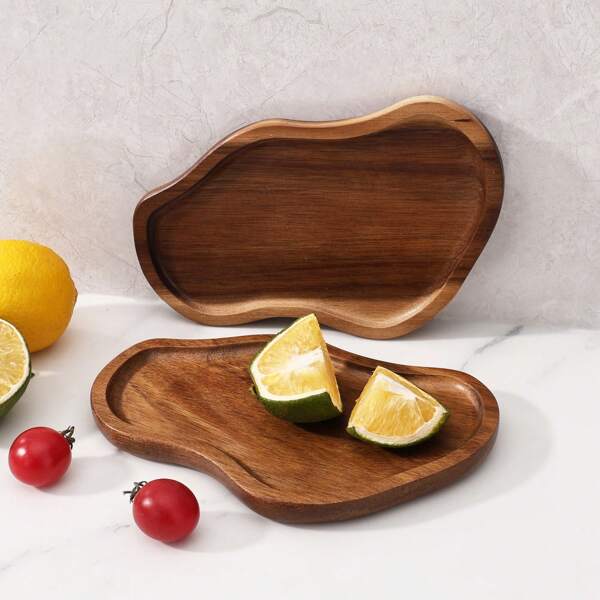 Plateau créatif en gros, plateau en bois de rose, plateau à thé en forme de nuage et d'arachide, assiette en bois résistante à la chaleur pour tasse à café, dessous de verre, assiette en bois pour gâteau et collation