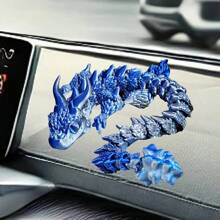 1 pieza Estatua encantadora de dinosaurio de doble cuerno impresa en 3D con ojos aleatorios - Ideal para recuerdos de fiestas temáticas, regalos de cumpleaños, obsequios para fiestas, usar como decoración de automóvil, decoración del hogar y automóvil, sala de estar, entrada y exhibición de mesa