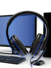 Lightweight Foldable Wired Headset With Microphone - Detachable 3.5MM Jack, Noise Cancellation For Gaming And Calls, Compatible With Smartphones, Tablets, Laptops