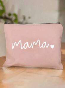 Printed With Letters Mama Multi Functional Canvas Bag, Makeup Bag - Lightweight And Odorless Polyester Travel Wash Bag,Portable Makeup Bag, Perfect Travel Organizer For Cosmetics And Stationery, Canvas Bag,Fashionable Multifunctional Makeup Bag, Mother Makeup Bag, Travel Essentials, Dormitory Supplies, Bathroom Storage, Jewelry Storage, Lip Oil And Cosmetics Storage Bag School Supplies Pouch Make Up Bag Holiday Essentials,Mother's Day Gift
