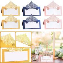 10/30/50张激光切割婚礼席位卡，折叠式名片卡，空白卡纸，适用于婚礼、派对、餐桌装饰、自助餐、新娘送礼会等多种场合 - 彩色 - 查看 1