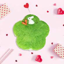 Canasta de Pascua para recuerdos de fiesta, canastas de huevos de Pascua hechas a mano para niños, linda canasta de picnic con forma de pollito de conejo - Verde - Ver 3