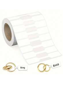 5 Volumes 2500 Stickers Jewelry Price Tags Stickers Roll For Necklace Ring Display Labels, Blank Self Adhesive Identification Tags, Price Marker Labels Accessories Display Paper (1 Roll, 500 Labels/Roll)