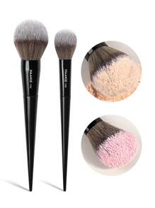 MAANGE 2pcs Professional Makeup Brush Set, Including Foundation Brush, Blush Brush, Powder Brush, Contour Brush, Highlighter Brush, Eyeshadow Brush, Suitable For Powder, Liquid And Cream Cosmetics, Ideal Gift For Women And Girls. Set Includes Makeup Brushes, Makeup Brush Set, Complete Makeup Tools, Makeup Brush Set, Complete Makeup Tools, Makeup Brush Set, Makeup Gift Set, Etc.,Giveaways,Professional Makeup Brushes,Complete Makeup Set - Black - View 4