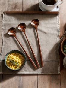 1 件 10.8 英寸超长天然亚洲楠木木勺（2/3/5 件套）- 食品安全且可用洗碗机清洗的厨房用具，用于搅拌咖啡、烘焙、汤和甜点，防刮烹饪工具