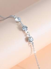 1 件简约优雅风格仿水晶背景身体链，优雅的新娘身体首饰，适合女性在任何场合佩戴