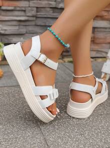 Women's Fashion Thick-Sole Sandals With Bowknot Design