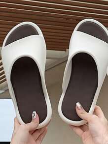 XIXITIAO 新款室内软平底休闲一脚蹬鞋，EVA春夏防滑软平底鞋，适合户外/派对穿着，多色经典平底凉鞋，时尚多彩简约厚底防滑，适合居家、沙滩、女士鞋