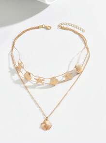 1 件全新创意海洋风格吊坠项链 - 金黃色 - 查看 3