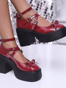 High Heel Mary Jane Flats With Bowknot, Summer New Arrival