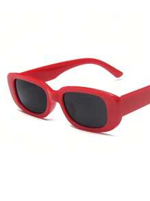 1 PC Small Rectangle Sunglasses Women Oval Vintage Brand Designer Square Sun Glasses For Women Shades Female Eyewear Anti-Glare UV400 For Women And Men, Suitable For Beach, Holiday And Casual Wear Fashion Glasses For Women Shades For Ladies Eyeglasses Fall Winter Outfits Beach Accessories Vintage Y2k Basics Business Casual Gifts