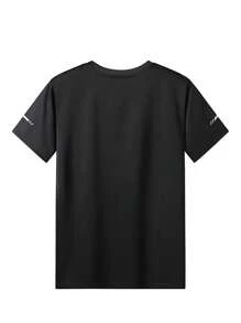 Women's Short Sleeve T-Shirt, Thin Lightweight Ice Silk, Outdoor Casual Sports Top - Red - View 3