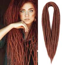 Extensiones de rastas de 24 pulgadas con 10 hebras, rectas, delgadas de 0,6 cm, sintéticas hechas a mano, pelo reggae peinado para , suaves, para estilo hip-hop