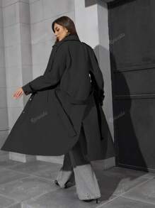 Abrigo ligero y largo tipo trinchera para mujer Risissida con cinturón - Chaqueta versátil y de estilo elegante para uso diario en otoño/invierno, prenda exterior de moda casual