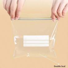 双拉链可重复使用食品储存袋、防漏冰箱保鲜袋、水果蔬菜冷冻袋、午餐三明治袋、肉类和蔬菜袋、密封袋、隔间袋、厨房用品、户外、露营用 - 彩色 - 查看 5