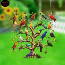 Suncatcher Acrílico Colorido de Árvore de Papagaio - 8" X 8" Painel de Parede Estilo Boêmio, Decoração de Festival de Pássaros Vibrante para Varanda, Pátio, Jardim, Sala de Estar - Ideal para o Dia de São Patrício e Decoração Residencial, Decoração Externa|Estilo Boêmio|Obra de Arte Acrílica, Decoração de Pássaro