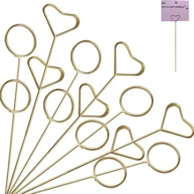 Metal Bouquet Clip, Gold Heart-Shaped Flower, Star, Round Photo Clip, Memo Information Flower Bracket, Very Suitable For Weddings And Birthday Parties