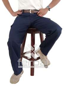 Cargo Pants With Pockets On The Side, Tactical-Style Gabardine - Navy Blue - View 3