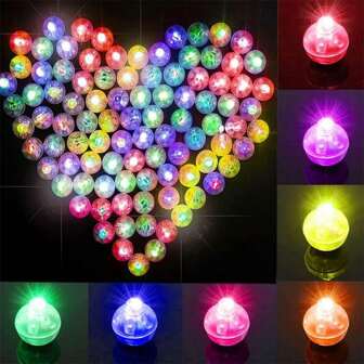 100pcs/50pcs Multi-Color Mini LED Lights, LED Balloon Lights, Bright Colors, Long-Lasting Battery Life, Light Up Balloons Neon Paper Lights Easter Egg Decorations , Great For Party Decorations, Weddings, Birthdays, Festivals And Other Party Balloon Decorations ,Halloween Lantern Lighting Decoration(Batteries Included)
