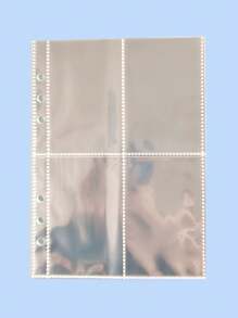 1pack Clear Loose-Leaf File Pocket, Simple Multi-Purpose Document Organizer For Photo, Card Storage Back To School,Back To School,School Supplies - Clear - View 3