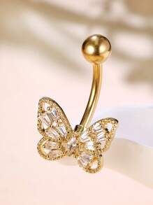 Leocuci Cute Belly Buton Rings Butterfly Bow 14G Stainless Steel Belly Button Ring For Women Body Piercing Jewelry Navel Rings - 2pcs Per Set - View 2