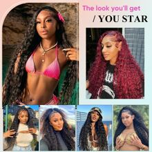 bling hair 13x4 13x6 Deep Wave Lace Front Wigs Human Hair Pre Plucked 180% Density 5x5 6x4 9x6 Glueless Human Hair Wigs Pre Plucked Deep Curly Lace Closure Wigs For Women With Baby Hair Bleached Knots - màu đen - Xem 10