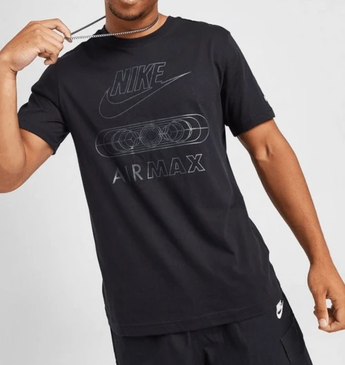 Men's Nike Air Max T-Shirt - Black - View 1