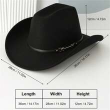 Womens Metal Rivet Belted Cowgirl Hat Wide Brim Western Jazz Cowgirl Hat Themed Party Cap - 駝色 - 查看 8