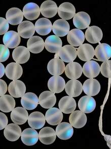 闪亮的月光玻璃珠 - 发光哑光饰面，圆形，适合 DIY 珠宝 - 完美的 8 毫米、10 毫米尺寸，非常适合制作项链和手链