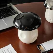 1 件带盖手工陶瓷蘑菇烟灰缸 - 防风，现代设计，白色、红色、棕色或黑色 - 适合室内/室外使用，非常适合家庭办公桌装饰和独特的礼物创意，户外烟灰缸 | 时尚吸烟配件 | 耐用陶瓷，便携式烟灰缸 - 彩色 - 查看 15