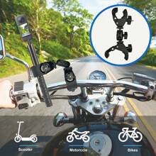 Dual Support Clamp Bracket, Selfie Stick Monopod Stand, Handle Holder, Suitable For Mounting Action Camera, Photography Equipment, 360° Rotatable & Adjustable, Black ABS Material