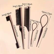 5pcs [Travel Hair Styling Essentials] DIY Hair Styling Tools Set, Hair Brush And Braiding Tool Kit Including Hair Styling Comb, Rat Tail Comb, Edge Brush, Teasing Hair Brush, Braid Tool Loop Travel Essentials,Hair Brush,Comb,Hair Tools,Hair Products And Accessories For Barber Salon Beauty Travel Essentials
