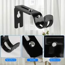 4pcs Heavy Duty Curtain Rod Brackets, Adjustable Metal Hardware Fit 1 Inch Rod, Universal For Living Room & Bedroom, Anti-Rust Wall Supports (Include Expansion Bolts) Gifts Birthday Graduation
