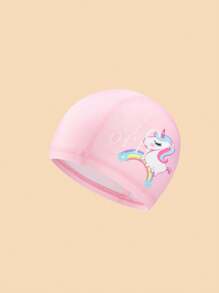 1 قطعة خوذة سباحة ناعمة بطبعة وحيد القرن الجميل والصدف، مناسبة للسباحة والعب على الشاطئ، بتصميم جذاب ورقيق مثالي لحفلات الصيف والحمامات