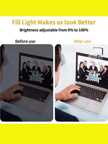 1 pezzo Luce ricaricabile a molletta per video/foto con 3 modalità di illuminazione, luce per telefono, adatta per trucco, live streaming, conferenze zoom, compatibile con e Android, ideale per vacanze estive, registrazione audio/video, interviste, gaming e live streaming con mini microfono
