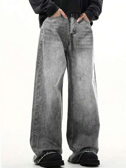 Teens' Boys' Loose Fit Pocket Relaxed Straight Leg Jeans
