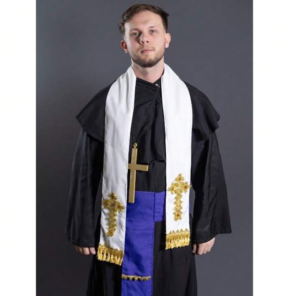 Fantasia de Padre Adulto Completa Estola + Cinturão