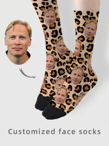 1 Pair Custom Face Socks, Custom Photo Sock, Custom Printed Socks, Personalized Funny Face Socks, Custom Picture Socks, Put Any Face On The Socks, Anniversary Gift, Valentine Gift, Birthday Gift, Wedding Gift, Mother's Day Gift, Father's Day Gift, Best Friend Gift, Gift For Mom/Dad, Gift For Girlfriend/Boyfriend, Gift For Her/Him - Multicolor - View 3