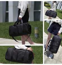 Bolsa deportiva mochila impermeable multibolsillos para gimnasio yoga portátil viaje resistencia máxima almacenamiento compartimentos múltiples diseño fitness moda comodidad - Negro - Ver 7